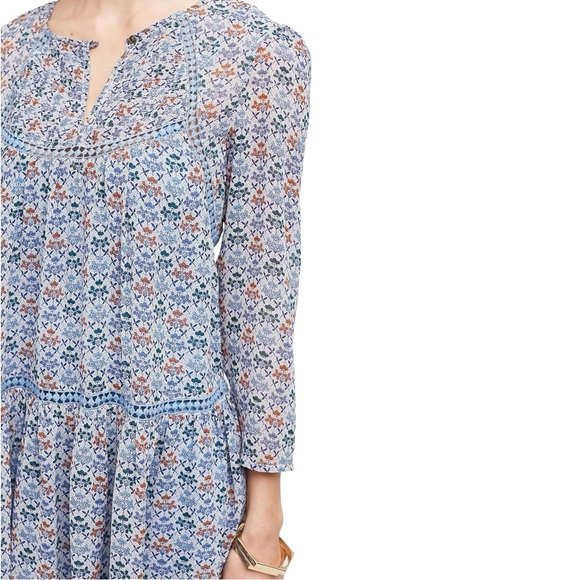 Anthropologie Holding Horses Betony Swing Dress in Blue Floral Sz 2 - Picture 4 of 14